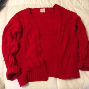 Francescas Red Knit Cardigan